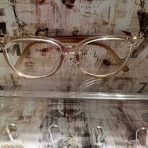Michael Kors Clear Beige Cat-Eye Glasses with prescription